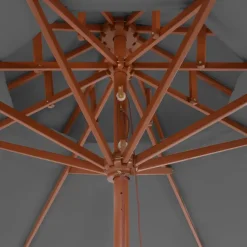 Kaksikerroksinen aurinkovarjo puurunko 270 cm antrasiitti