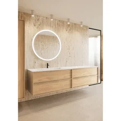 Kaksoisallaskaappi altaalla Hietakari Casa H06, 1980x457x500 mm, valkoinen Corian-allas, eri värejä