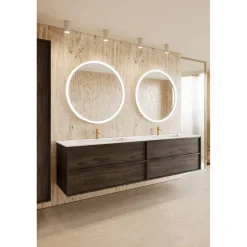 Kaksoisallaskaappi kaksoisaltaalla Hietakari Casa H07, 1980x457x500 mm, valkoinen Corian-allas, eri värejä
