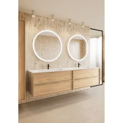 Kaksoisallaskaappi kaksoisaltaalla Hietakari Casa H07, 1980x457x500 mm, valkoinen Corian-allas, eri värejä