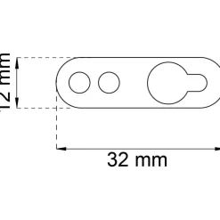 Kalustekannatin Habo 642, 32x12mm, sinkitty