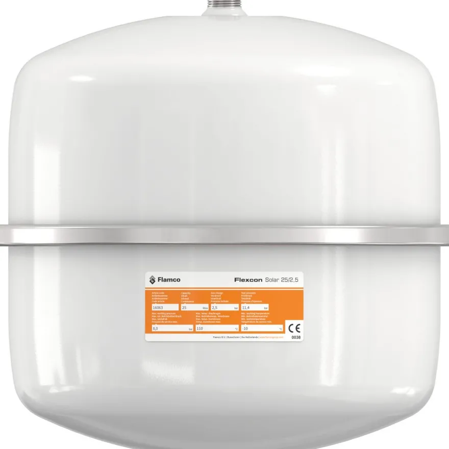 Kalvopaisunta-astia Flamco Flexcon Solar, 8bar, eri kokoja