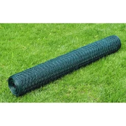 Kanaverkko, galvanoitu, PVC pinnoitteella, silmäkoko 13mm, 25x0.5m, vihreä