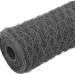 Kanaverkko teräs PVC pinnoitteella, silmäkoko 25mm, 25x1.5m, harmaa