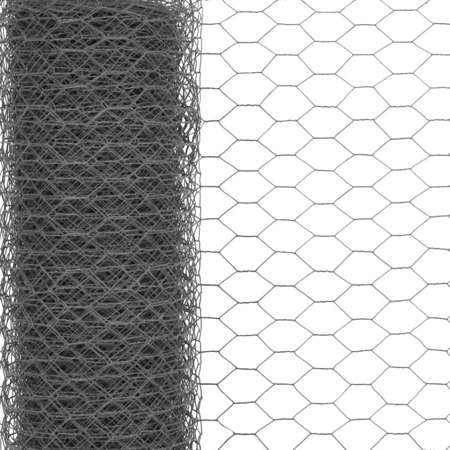 Kanaverkko teräs PVC pinnoitteella, silmäkoko 25mm, 25x1.5m, harmaa