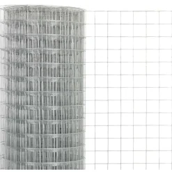Kanaverkko 19x19mm, galvanoitu teräs, 10x0.5m, hopea