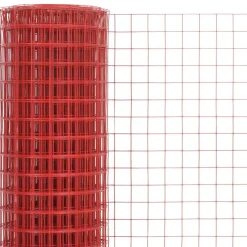 Kanaverkko 19x19mm, teräs, PVC pinnoitteella, 10x1m, punainen