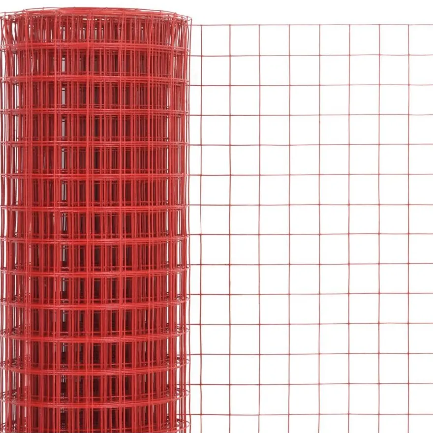 Kanaverkko 19x19mm, teräs, PVC pinnoitteella, 10x1m, punainen