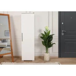 Kapea kaappi Linento Furniture ADR-405-PP-1, 45x169cm, valkoinen