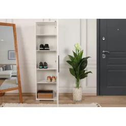 Kapea kaappi Linento Furniture ADR-405-PP-1, 45x169cm, valkoinen