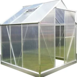 Kasvihuone Lykke, 4,8 m², muovi, hopea