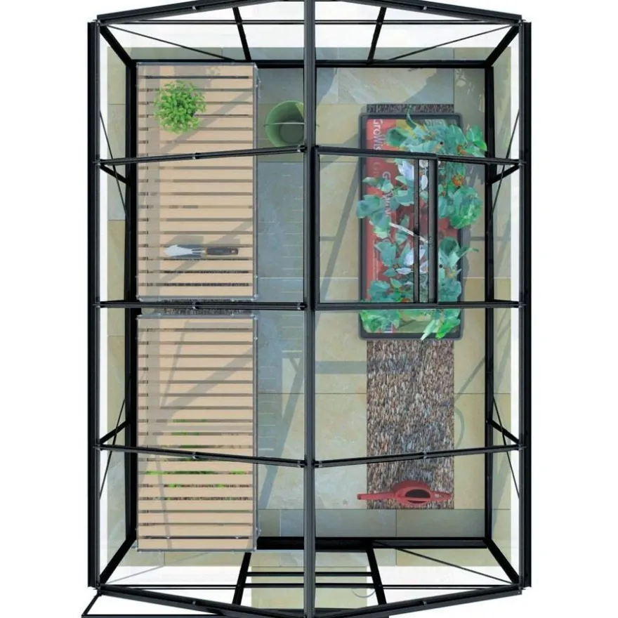Kasvihuone Lykke, 5,0 m², muovi, musta