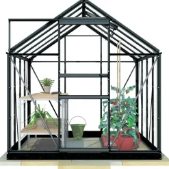 Kasvihuone Lykke, 5,0 m², muovi, musta