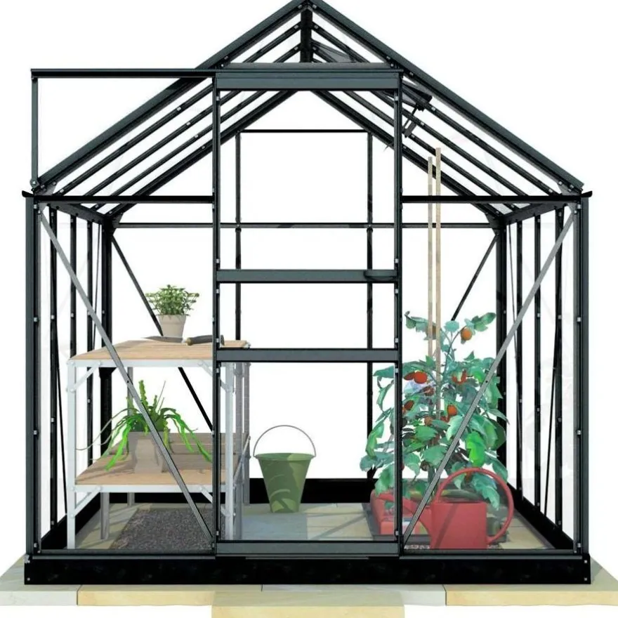 Kasvihuone Lykke, 5,0 m², muovi, musta