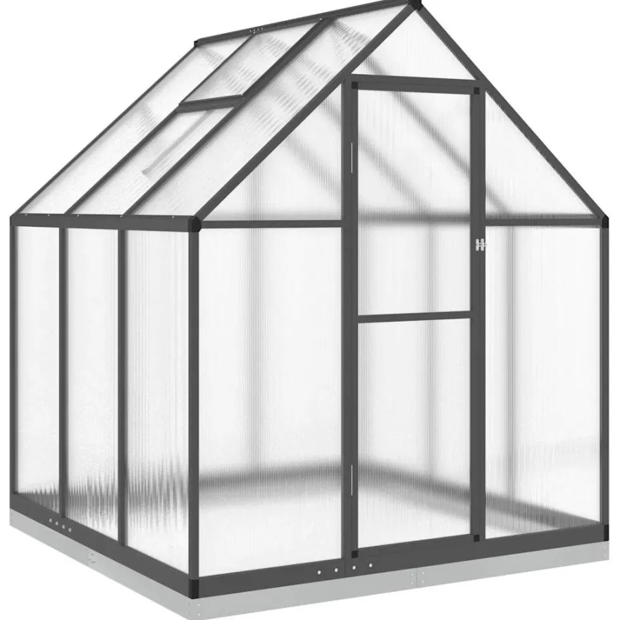 Kasvihuone pohjarungolla, alumiini, eri kokoja ja värejä (33965)