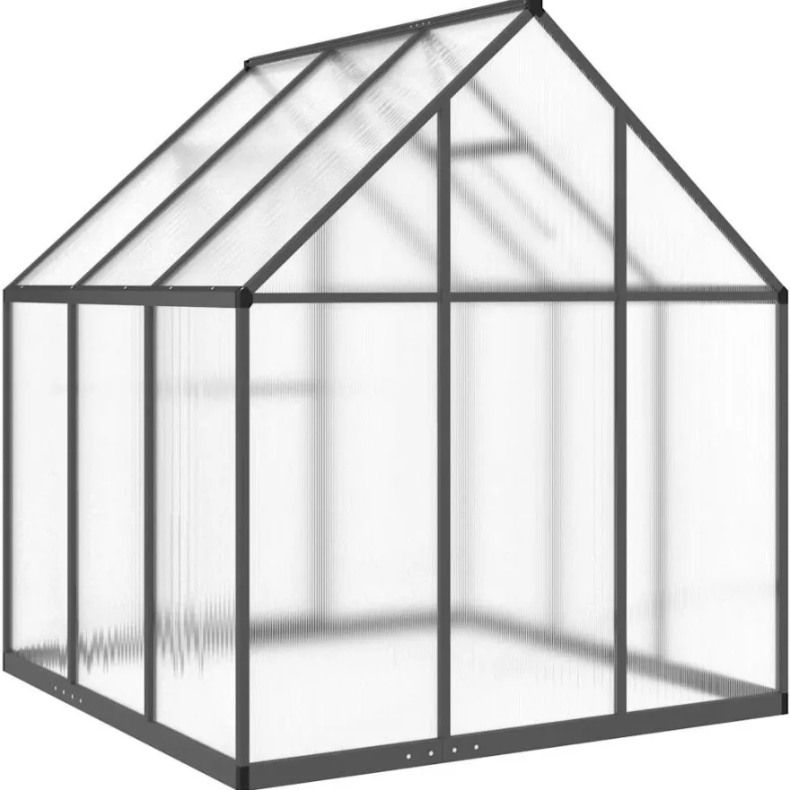 Kasvihuone pohjarungolla, alumiini, eri kokoja ja värejä (33965)