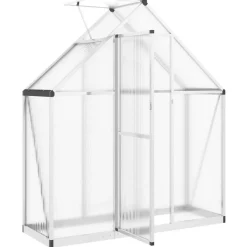 Kasvihuone pohjarungolla, alumiini, eri kokoja ja värejä (33965)