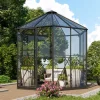 Kasvihuone Vitavia Hera 4500, 4.5m², lasi, musta, sokkelilla