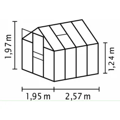 Kasvihuone Vitavia, Venus, 5m², alumiinirunko, lasi, musta