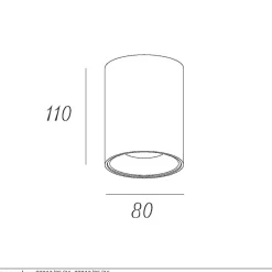 Kattospotti Lucide Bentoo, Ø80mm, 5W, himmennettävä, valkoinen