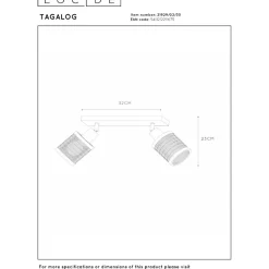 Kattospotti Lucide Tagalog, 10x32cm, IP20, musta