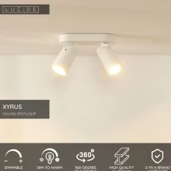 Kattospotti Lucide Xyrus, 9x20cm, IP20, 5W, eri värejä