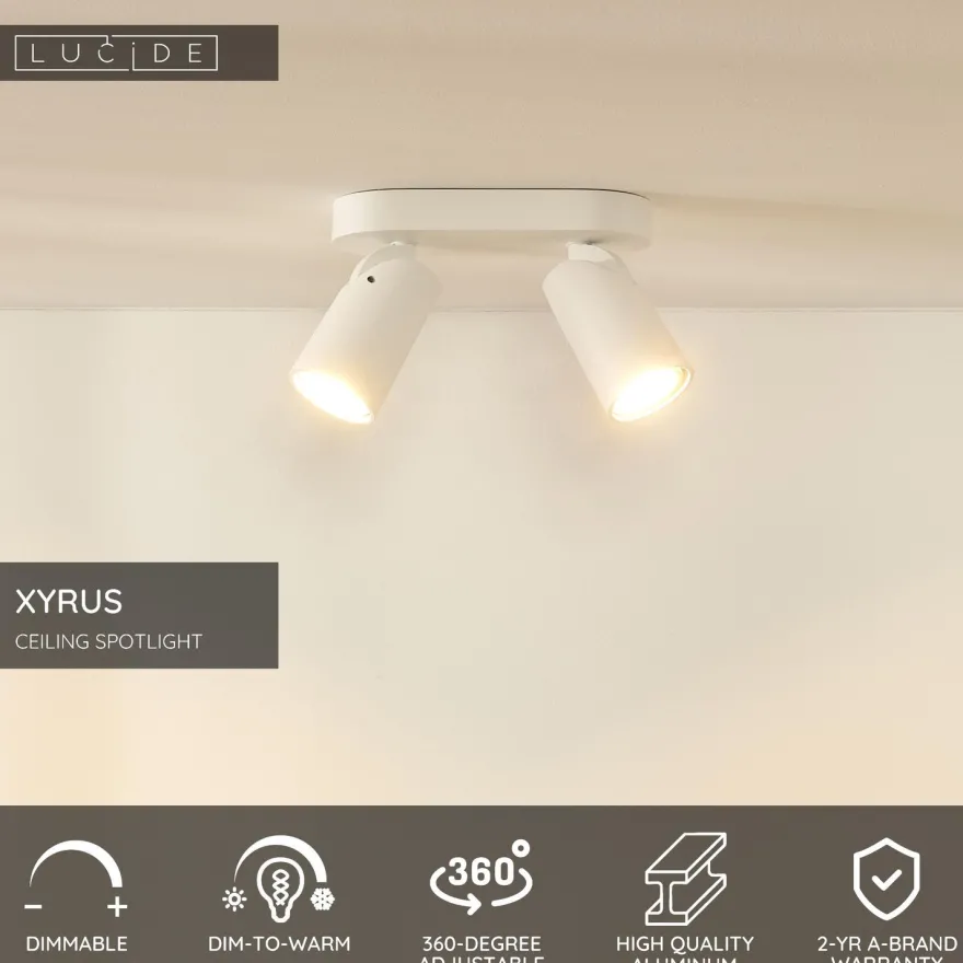 Kattospotti Lucide Xyrus, 9x20cm, IP20, 5W, eri värejä