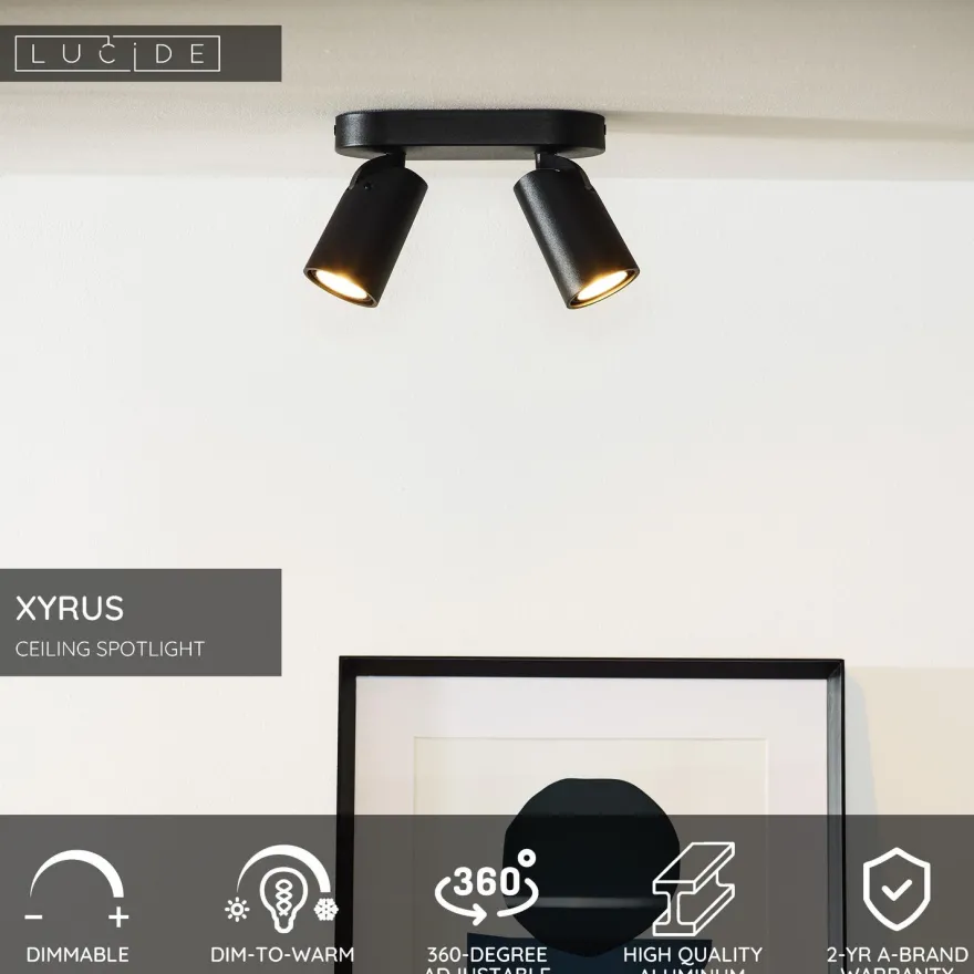 Kattospotti Lucide Xyrus, 9x20cm, IP20, 5W, eri värejä