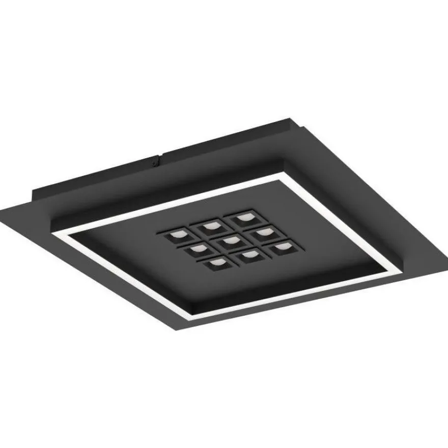 Kattovalaisin Eglo Balazote LED CCT 36x36cm musta