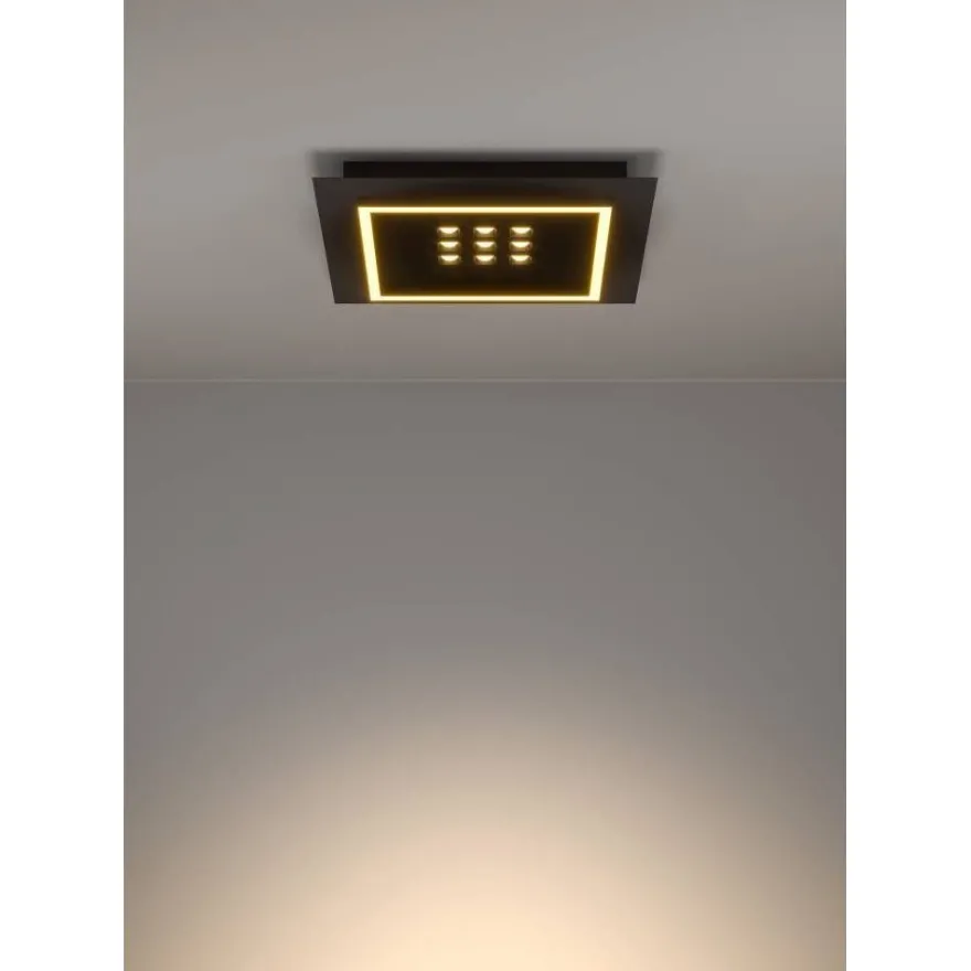 Kattovalaisin Eglo Balazote LED CCT 36x36cm musta