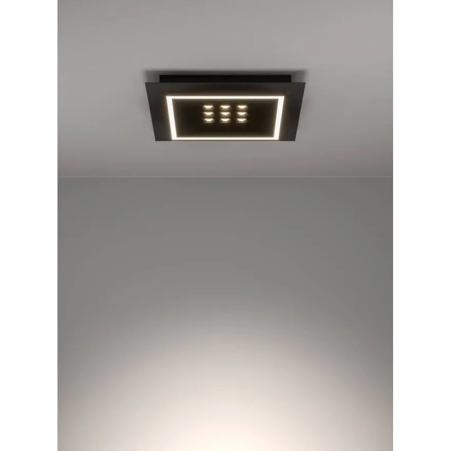 Kattovalaisin Eglo Balazote LED CCT 36x36cm musta