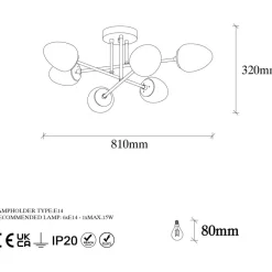 Kattovalaisin Linento Lighting Camflo, 6-osainen, eri värejä