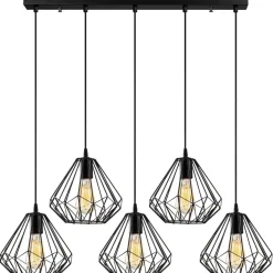 Kattovalaisin Linento Lighting Diamond, 5-osainen, musta