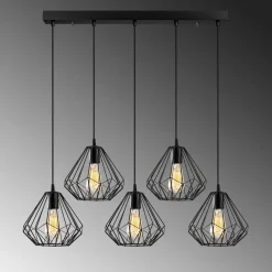 Kattovalaisin Linento Lighting Diamond, 5-osainen, musta