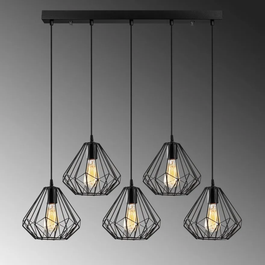 Kattovalaisin Linento Lighting Diamond, 5-osainen, musta