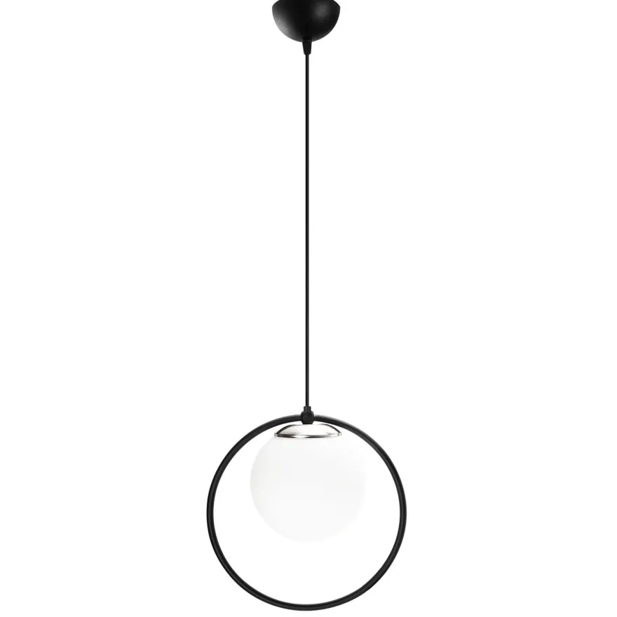 Kattovalaisin Linento Lighting Dolunay, musta/valkoinen