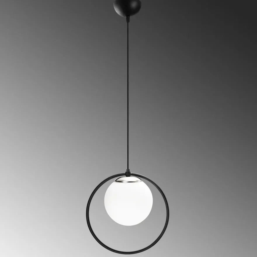 Kattovalaisin Linento Lighting Dolunay, musta/valkoinen
