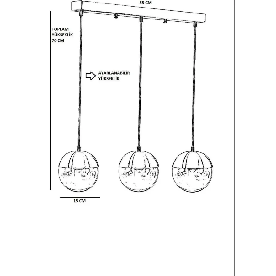 Kattovalaisin Linento Lighting Küre 8709-5, 3-osainen, kulta