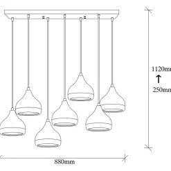 Kattovalaisin Linento Lighting Mint, 7-osainen, musta