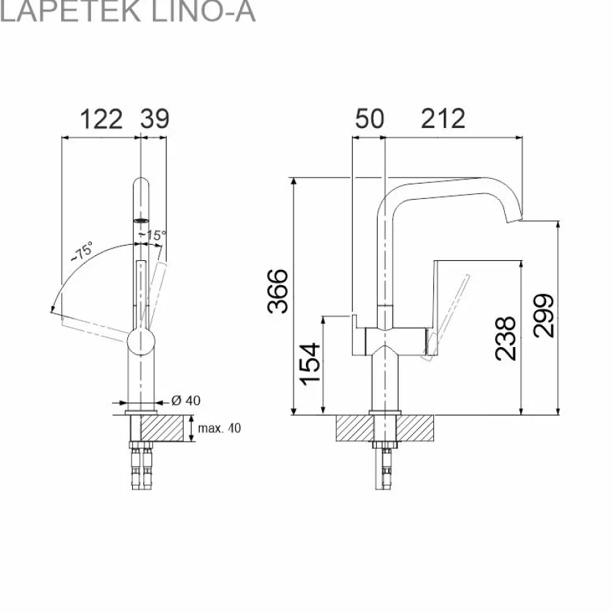 Keittiöallas Blanco Etagon 700-U ja Lapetek Lino-A keittiöhana, APK-liitäntä, kulta