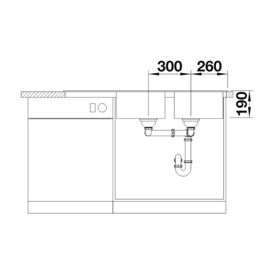 Keittiöallas Blanco Sona 8 S, 1160x500mm, silgranit, eri värejä