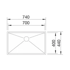 Keittiöallas Blanco Zerox 700-U 740x440mm rst