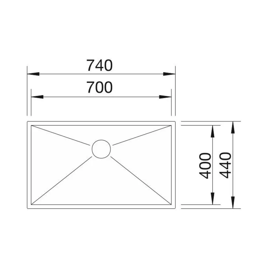Keittiöallas Blanco Zerox 700-U 740x440mm rst