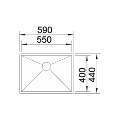Keittiöallas Blanco Zerox 550-U 590x440mm rst