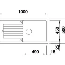 Keittiöallas Blanco Zia XL 6 S 1000x500mm silgranit