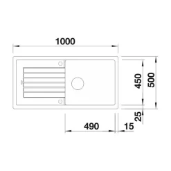 Keittiöallas Blanco Zia XL 6 S 1000x500mm silgranit