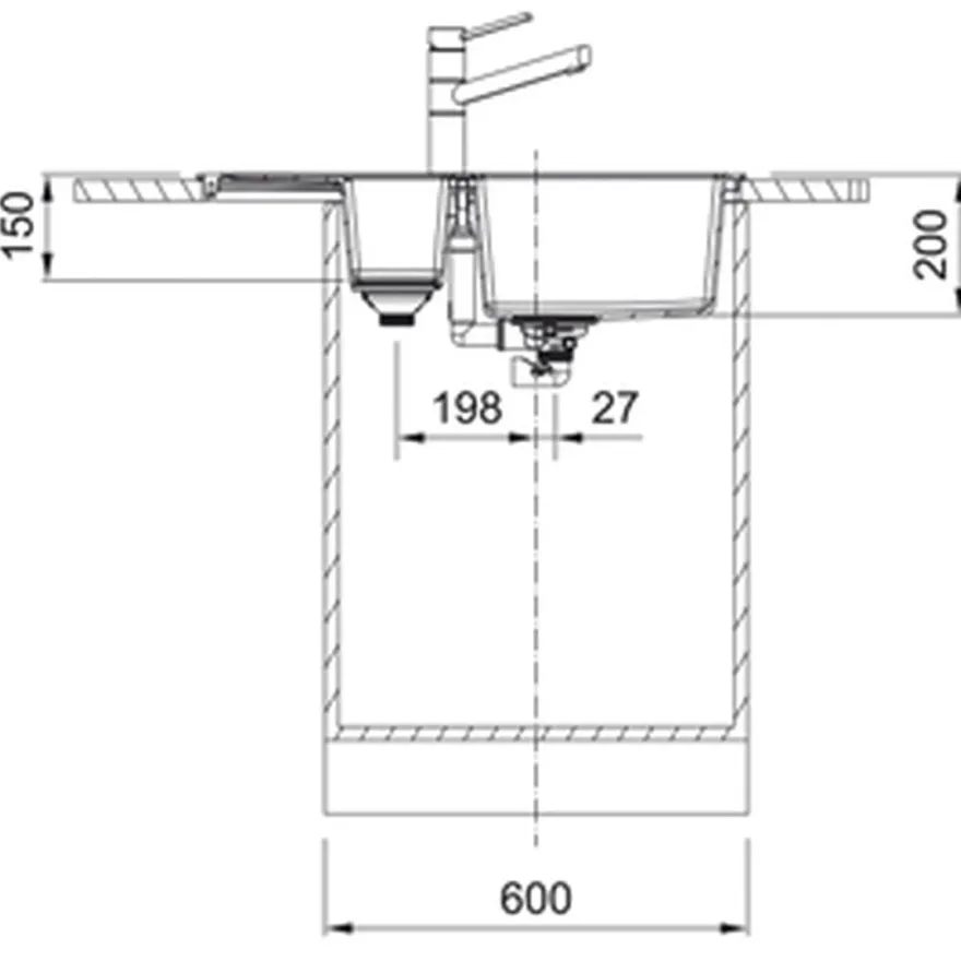 Keittiöallas Franke Sirius S2D 651-78, 780x500mm, Tectonite, musta