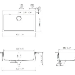 Keittiöallas Hiipakka Primus 80, 790x500mm, komposiitti, musta