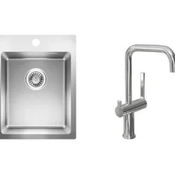 Keittiöallas Lapetek Luna-X 340-IFA 505x390mm rst + keittiöhana Lapetek Lino-A, APK-venttili, kromi