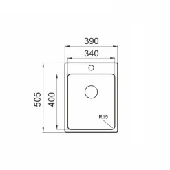 Keittiöallas Lapetek Luna-X 340-IFA 505x390mm rst + keittiöhana Lapetek Lino-A, APK-venttili, kromi